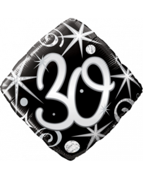 Folienballon schwarz silber Elegant 30
